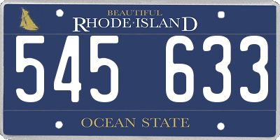 RI license plate 545633