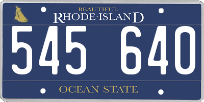 RI license plate 545640