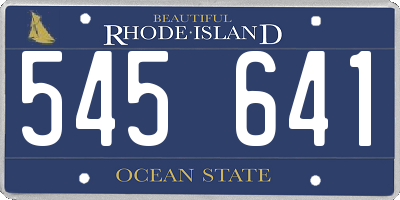 RI license plate 545641