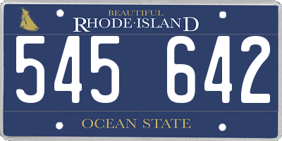 RI license plate 545642