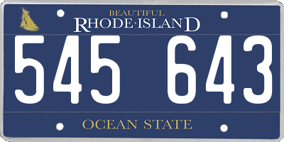 RI license plate 545643
