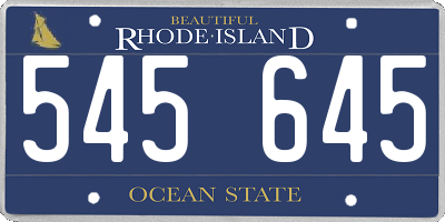 RI license plate 545645