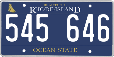 RI license plate 545646