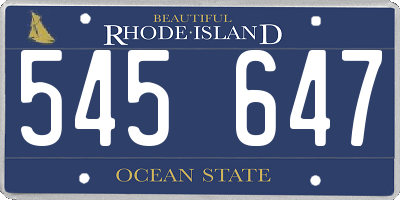 RI license plate 545647