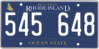 RI license plate 545648