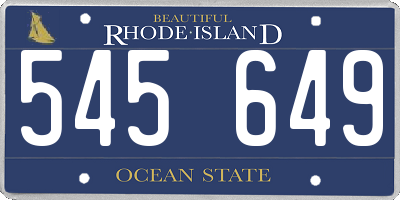 RI license plate 545649