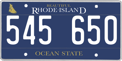 RI license plate 545650