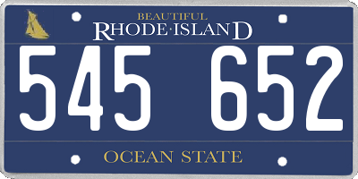 RI license plate 545652
