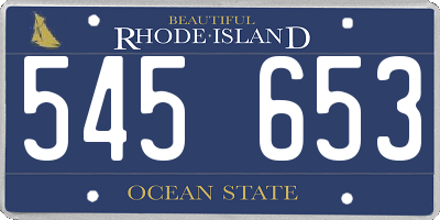 RI license plate 545653