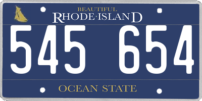 RI license plate 545654