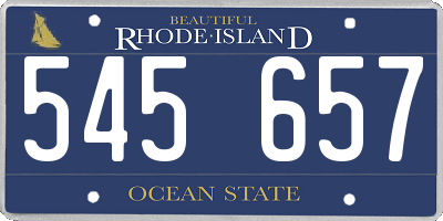 RI license plate 545657