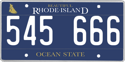 RI license plate 545666
