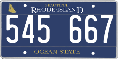 RI license plate 545667