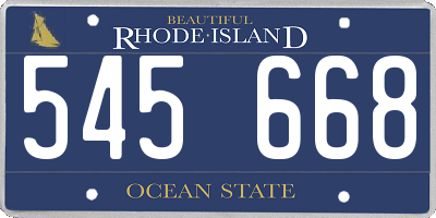 RI license plate 545668