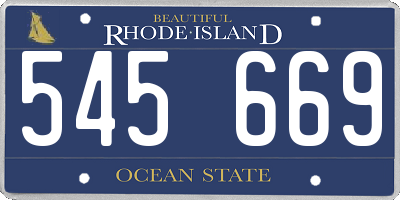 RI license plate 545669