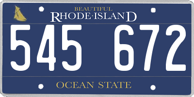 RI license plate 545672