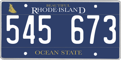 RI license plate 545673