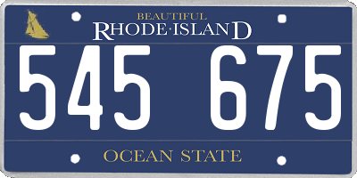 RI license plate 545675
