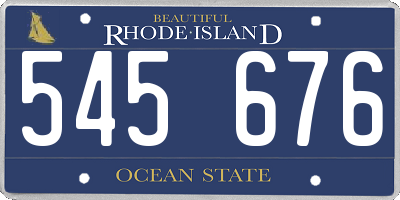 RI license plate 545676