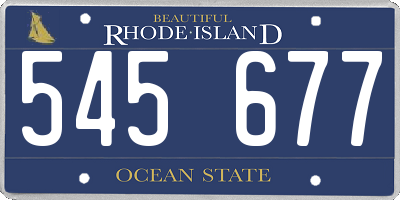 RI license plate 545677