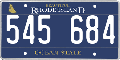 RI license plate 545684