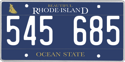 RI license plate 545685