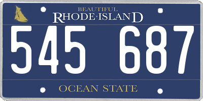 RI license plate 545687