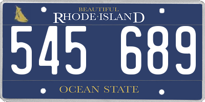 RI license plate 545689