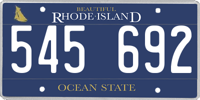 RI license plate 545692