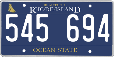 RI license plate 545694