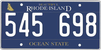 RI license plate 545698