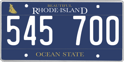 RI license plate 545700