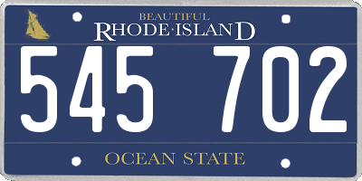 RI license plate 545702
