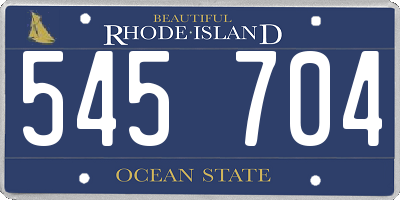 RI license plate 545704