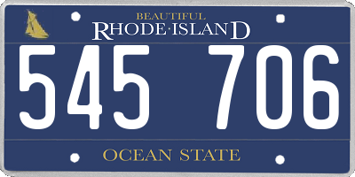 RI license plate 545706