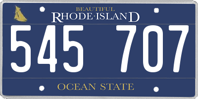 RI license plate 545707