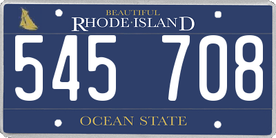 RI license plate 545708