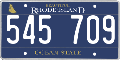 RI license plate 545709