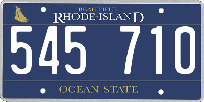 RI license plate 545710