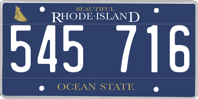 RI license plate 545716