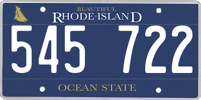 RI license plate 545722