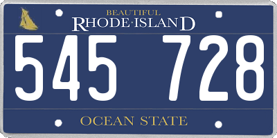 RI license plate 545728