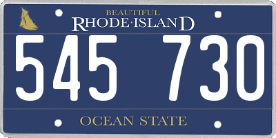 RI license plate 545730