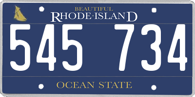 RI license plate 545734