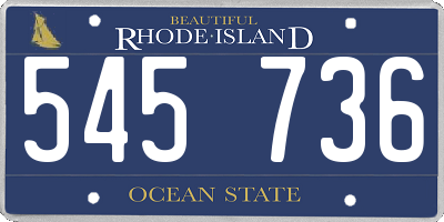 RI license plate 545736