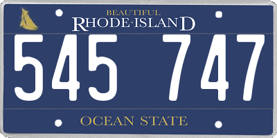 RI license plate 545747