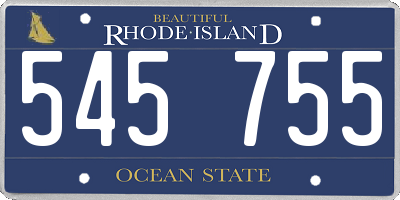 RI license plate 545755