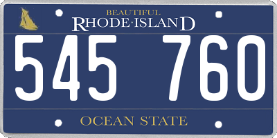 RI license plate 545760