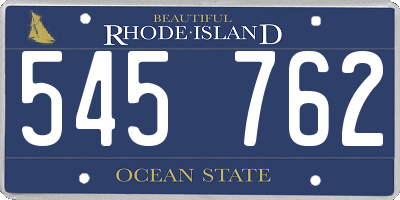 RI license plate 545762