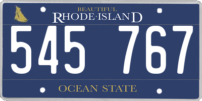 RI license plate 545767